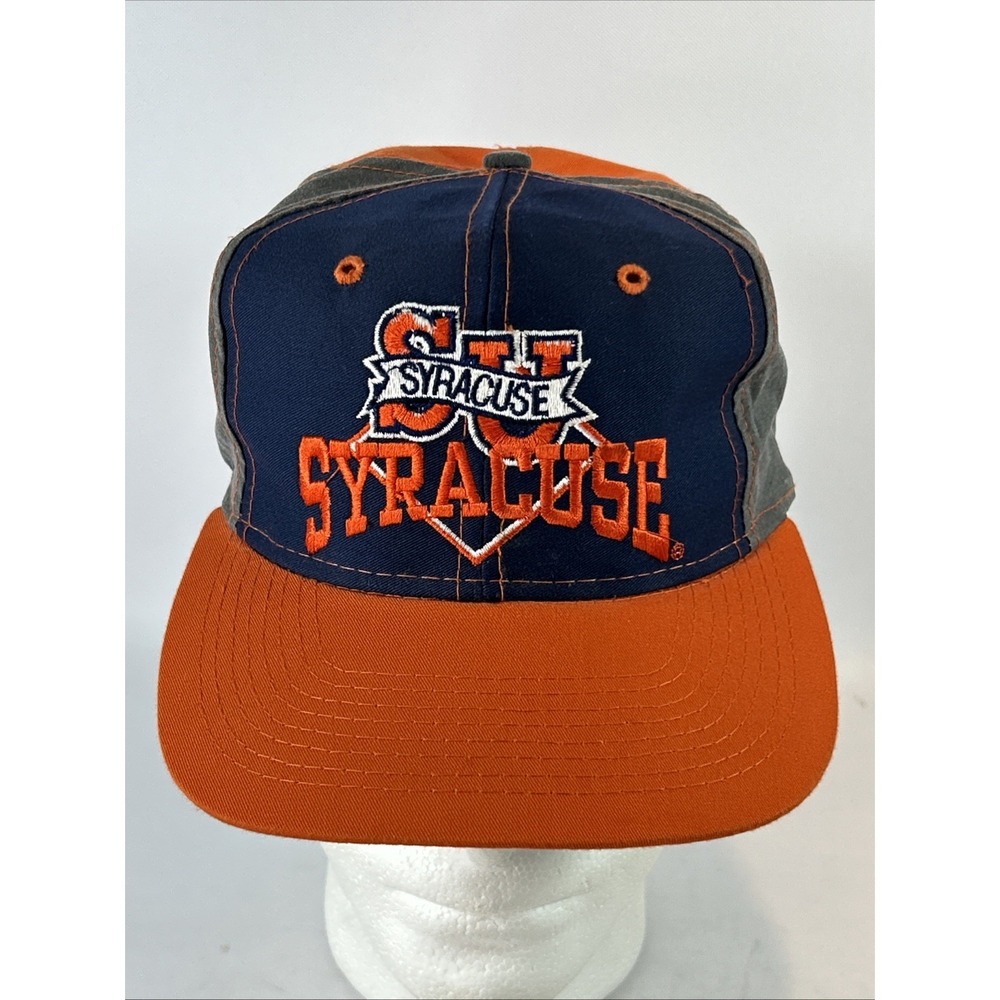 Vintage Syracuse University Hat Cap Snap Back The Game Spell Out 90's Orange